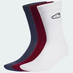 Adidas Crew Socks 3 Pack Maroon / White / Shadow Navy