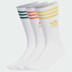 Adidas Mid Cut Crew Sock 3 Pack White / Bold Gold / Orange / Green