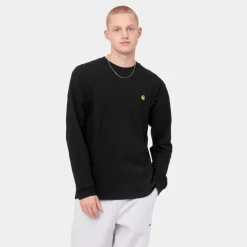 Carhartt L/S Chase T-Shirt - Black / Gold