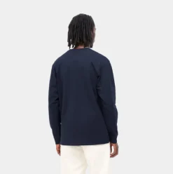 Carhartt L/S Chase T-Shirt - Dark Navy / Gold