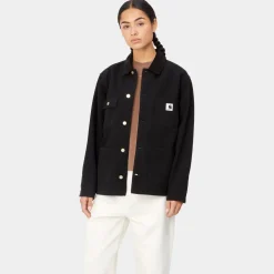 Carhartt W' OG Michigan Coat - Black/Black Rinsed