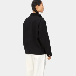 Carhartt W' OG Michigan Coat - Black/Black Rinsed