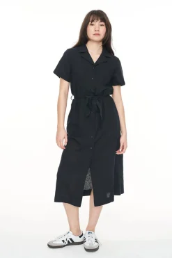 Huffer Lin-In SS Daze Midi Dress - Black