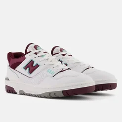 New Balance 550 White with burgundy
