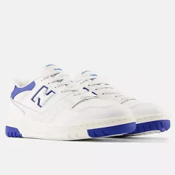 New Balance 550 White with cobalt and summer fog