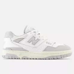 New Balance 550 White with raincloud and reflection