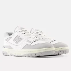 New Balance 550 White with raincloud and reflection