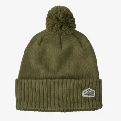 Patagonia Powder Town Beanie Line Logo Ridge Patch: Wyoming Green