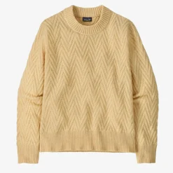 Patagonia Women's Recycled Wool-Blend Crewneck Sweater - Chevron Cable: Natural