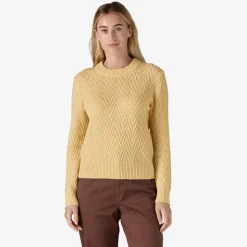 Patagonia Women's Recycled Wool-Blend Crewneck Sweater - Chevron Cable: Natural