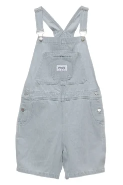 Stussy W Nevada Denim Short Overall - White Washed Denim