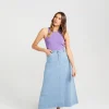 Thing Thing Bettie Skirt - Stone Wash Denim