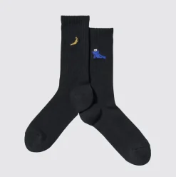 Uniqlo - KAWS + WARHOL - BFF / Banana Socks Black