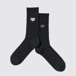 Uniqlo - KAWS + WARHOL - Companion / Lips Socks Black