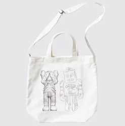 Uniqlo - KAWS + WARHOL - Space Companion / Moon Explorer Robot 2Way Tote Bag White